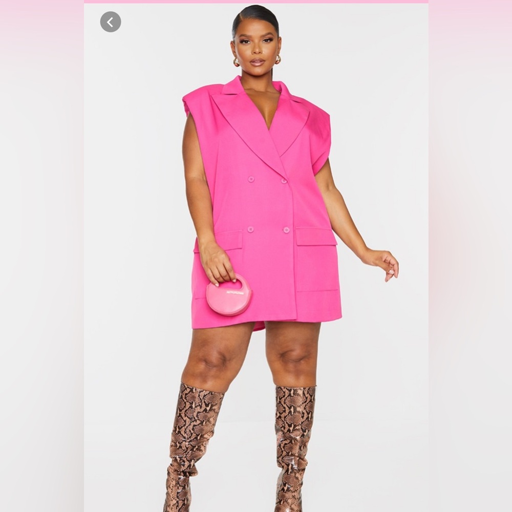 HOT PINK BLAZER DRESS
